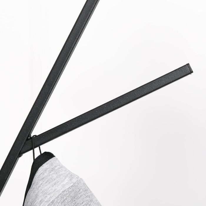 HOMCOM Coat Rack, Clothes Rack with 8 Hooks, Coat Stand with Shelf, Freestanding Coat Rack for Clothes, Hats, Bags, Metal, Black, 45 x 45 x 180 cm
