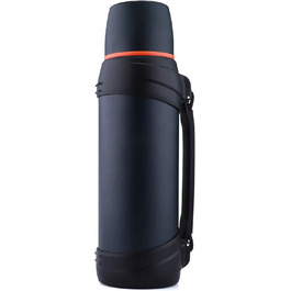 2.5L Thermos Flask/Thermos Jar, Stainless Steel Insulated Flask/Drinking Bottle, Insulated Flask with 2 Drinking Cups, Double-Walled Insulation Camping Water Bottle, 24h Hot & Cold (Dark Blue)