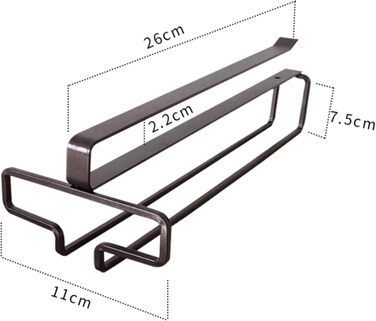 Підвісна тримач для келихів Bitcoraje (2 шт.), стійка для келихів, полиця для келихів без свердління, чорний - для кухні, бару, ресторану