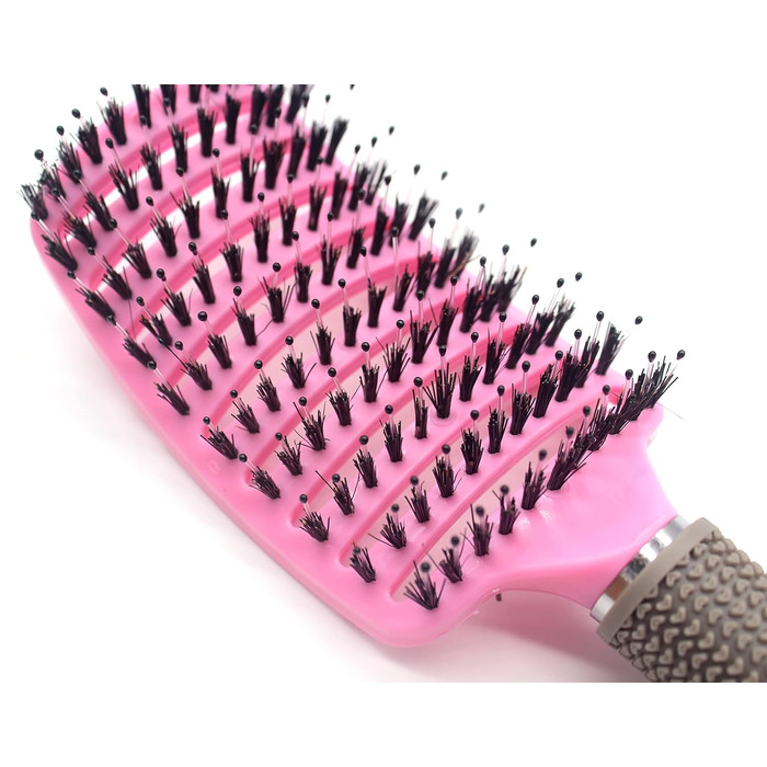Набір з 3 шт. гребінців для волосся з щетиною дикого кабана, вигнуті, з вентиляцією, для розплутування та укладання волосся. Підходить для довгого, тонкого, густого, кучерявого волосся. Набір гребінців для волосся для розчісування та укладання.