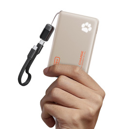 Power Bank INIU 10000mAh 45W USB-C PD3.0 з ліхтариком, бежевий - Зовнішній акумулятор для iPhone, Samsung, iPad