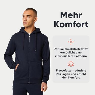 F London Худі з блискавкою для чоловіків - капюшонний пуловер, ідеальний для спорту та відпочинку (XXL, темно-синій)