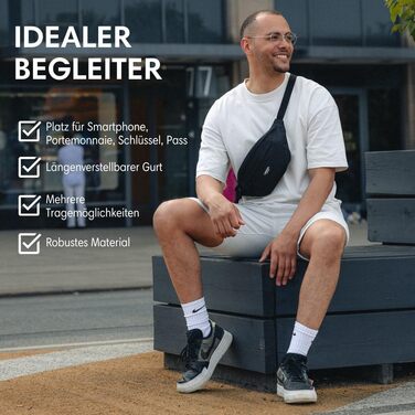 Поясна сумка LARKSON для жінок та чоловіків, бежевого кольору - Ole. Стильна поясна сумка для спорту, відпочинку на природі, міста, фестивалів. Зручна сумка через плече з водонепроникним покриттям (Ейсбліу)