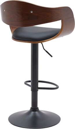 Kingston Adjustable Bar Stool with Premium Faux Leather Cushion - Walnut/Black