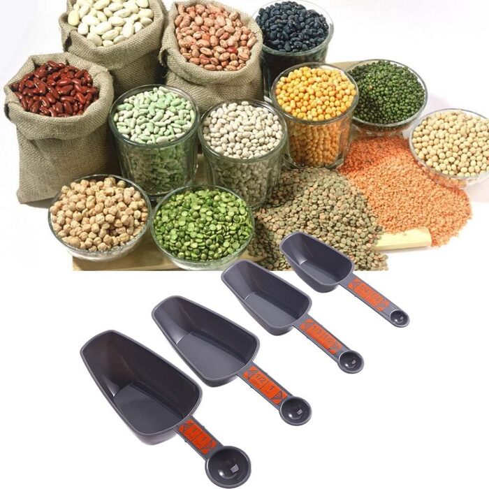 CMBSSTBB 4-Piece/Set Double-Head Measuring Spoons Measuring Cups with Scale 1/4 Cup to 1 Cup PP Scoop Teaspoon Kitchen Measuring Tool