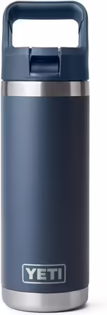 Термос пляшка YETI Rambler C з трубочкою, нержавіюча сталь, вакуумна ізоляція, 532 мл, синя