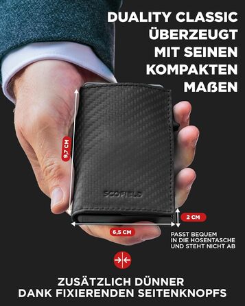SF SCOFIELD Duality Magflip Premium Slim Wallet with Coin Pocket | Card Holder with Coin Pocket for 9-10 Cards | Card Wallet | Men's Wallet | RFID Protection | Credit Card Holder | Smart Wallet