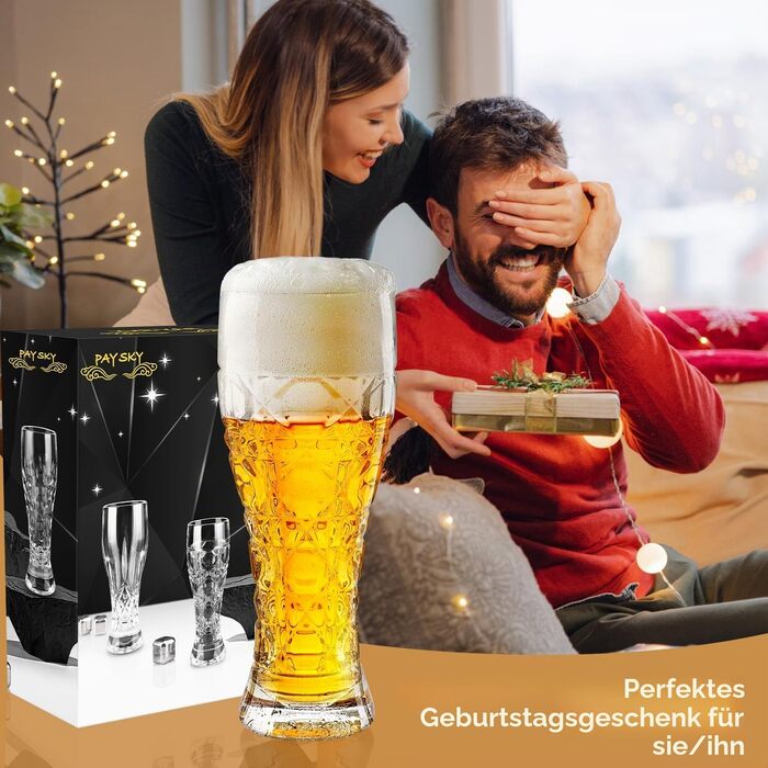 Набір келихів для пшеничного пива Weißbier 0,5 л, склянки для пільснера з кришталевого скла, 2 шт.