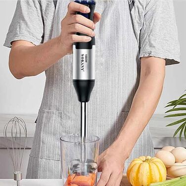 SOKANY Stabmixer 1000W: 4-в-1 блендер для супів, смузі та дитячого харчування. Зеркало, міксер, вінчик, чаша-мірна склянка