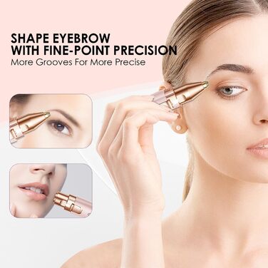 Триммер для обличчя та брів 2-в-1 VG VOGCREST з LED-підсвічуванням (Рожеве золото)