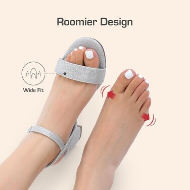 Босоніжки жіночі DREAM PAIRS на високій платформі та блочних підборах, сріблясті з блискітками, розмір 40.5 EU