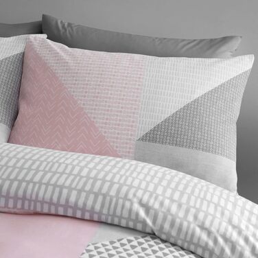 Комплект постільної білизни Catherine Lansfield Larsson Geo Easy Care, рожевий, двоспальний (UK Double)