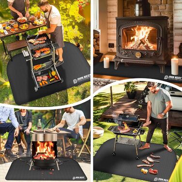 Килимок для грилю 180x100 см, силіконовий, термостійкий, вологостійкий. Захист для BBQ, каміну, газону та кемпінгу