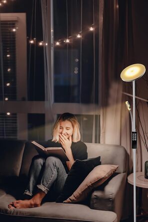 LED-підлогова лампа Modlicht 35W з регулюванням яскравості, чорна, 4200LM, з пультом та сенсорним керуванням, 3000-6000K, для вітальні, спальні, офісу