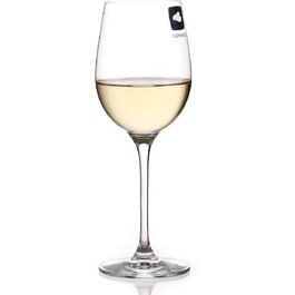 Leonardo Hello+ White Wine Glasses, Set of 6, White Wine Goblets with Drawn Stem, Dishwasher-Safe Wine Glasses, 6 Pieces 300 ml, 061446
