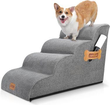 Східці для собак Nobleza – 4 сходинки, гумовий матеріал, ролик для шерсті, ідеально для маленьких собак