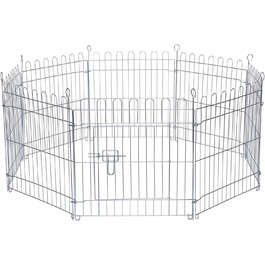 Вольєр для кроликів Lionto, 59x58 см, з металу, розширюваний, з захисним сітком та дверима з замком, для тримання на вулиці, 8 елементів