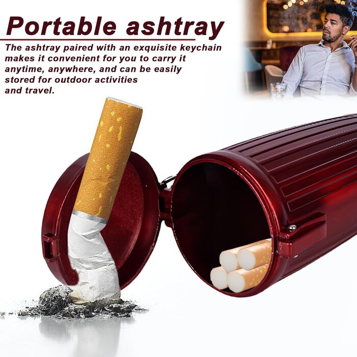 BYZESTY Cigarette Ashtrays, 2 Pack Mini Portable Ashtrays Odor-Proof, Travel Ashtrays, Portable Ashtrays for On-the-Go Odor-Proof, Portable Ashtray for Travel (A)