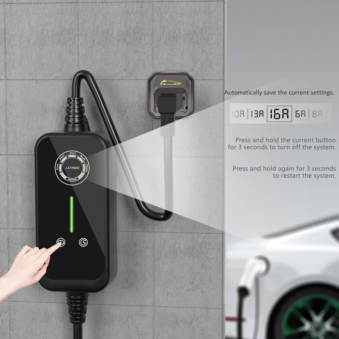 Зарядна станція для електромобіля Typ 2, 3.6kW, 20м - 16A/13A/10A/8A