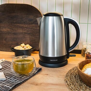 Електричний чайник Cecotec Thermosense 210 Steel, 1.7 л, 2200 Вт, корпус із нержавіючої сталі, база 360°, захист від перегріву