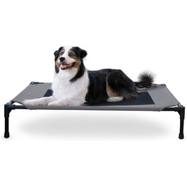 K&H Pet Products Elevated Outdoor Dog Bed, Breathable, Cooling, Elevated Cot Bed, Hammock for Large Dogs, Washable Mesh Cover, Elevated Metal Frame, Foldable