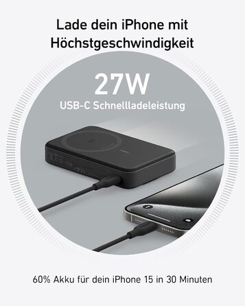 Power Bank Anker 737: 24000mAh, 140W, 3 порти, цифровий дисплей, сумісний з iPhone, Galaxy, MacBook, AirPods