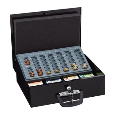 Relaxdays Cash Box with Euro Coin Sorter