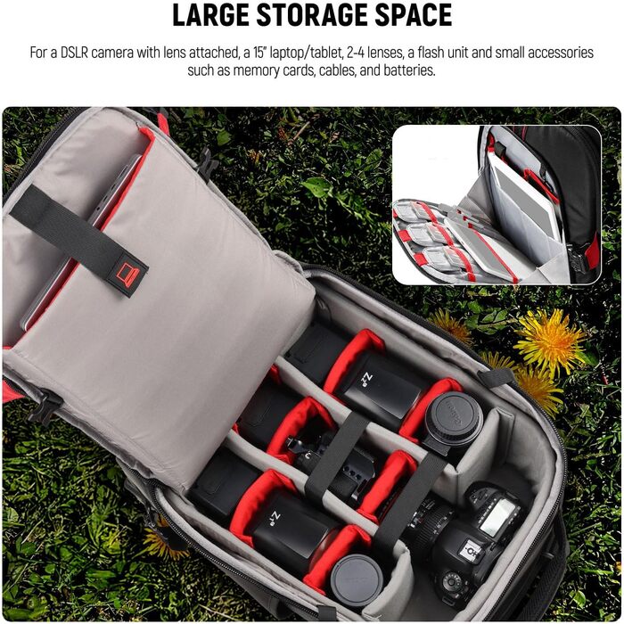 Рюкзак-тележка для камери NEEWER 2-в-1 NW-DA410T: водонепроникний, знімний, для фотообладнання та ноутбука