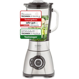 CASE B 1800 PowerBlender Set - Stand Mixer, 28,000 RPM, 1.75 L Glass Container, incl. Drinking Bottle and Chopper, Mixer Test Winner with Very Good Rating, Stainless Steel Stand Mixer + Accessories