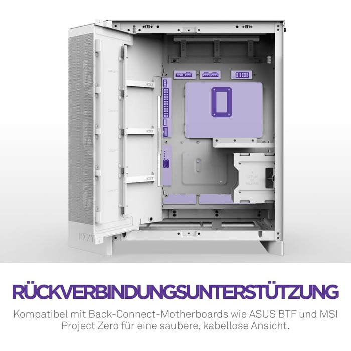 Корпус ПК NZXT H9 Flow (2025) – великий Mid-Tower з двома камерами та покращеною вентиляцією – 3 x 140мм та 1 x 120мм вентилятори, підтримка радіатора 420мм, загартоване скло, Back-Connect, Flow RGB Plus 2025, білий колір