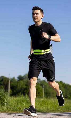 Пояс для телефону Fitgriff® - спортивний пояс для бігу, джогінгу, фітнесу. Підходить для смартфонів S–M (62–90 см обхват талії), M-L (85–120 см обхват талії), колір: Neon Yellow