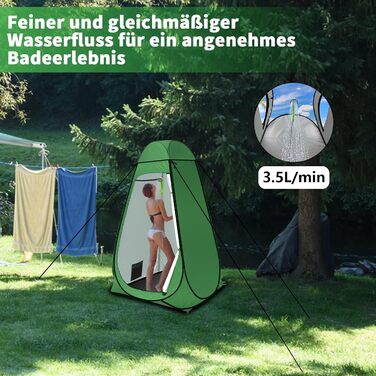 LIBERRWAY Camping Shower with Pump, Camping Shower Set with Rechargeable Battery, 2m Shower Hose Outdoor Shower for Garden Beach Camping Travel Car Washing, Mobile Shower Black