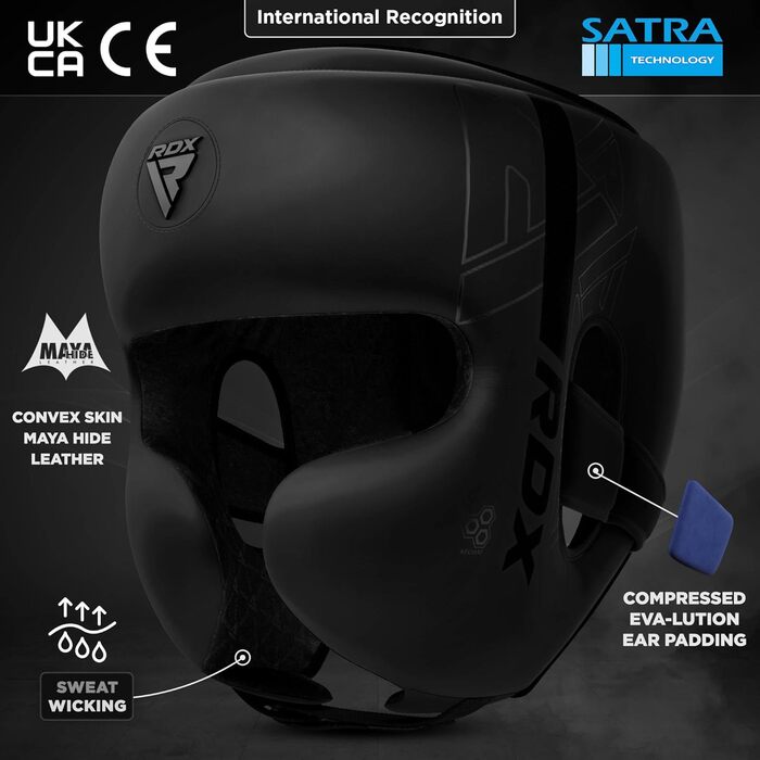 RDX Headgear for Kickboxing, Combat Sports, MMA Training - Maya Hide Sparring Head Protector for Boxing, Krav Maga, Muay Thai, Karate, and Taekwondo