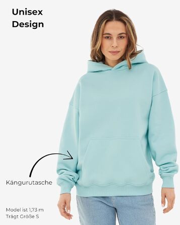 Унісекс худі Johnny Urban Cody Oversize — базовий світшот з капюшоном із цупкої тканини, однотонний, льодяно-блакитний