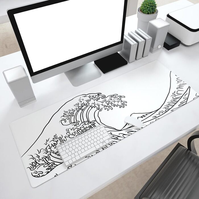 Ігрова мишка Pad Ovenbird з картографічним малюнком, з прошитими краями, великий XL, 80 x 30 см, чорний