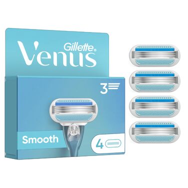 Смінні леза для жіночої бритви Gillette Venus Smooth, оригінальні, сині, 16 шт (4 упаковки по 4 шт)