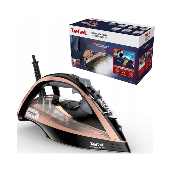 Парова праска Tefal Ultimate Pure 3200 Вт, з системою захисту від крапель та функцією автовимкнення