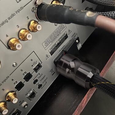 Професійний Hi-Fi мережевий кабель для аудіо-підсилювача з чистої міді та екрануванням, сірий, 1м