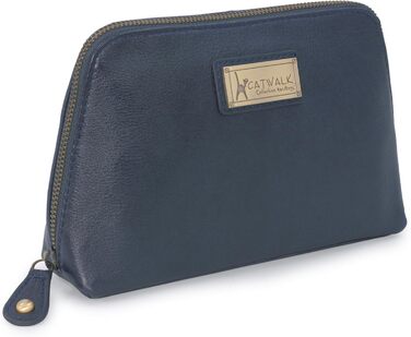 Сумка-косметичка Catwalk Collection Emma (Блакитна) - шкіряна, середнього розміру для ручної сумки