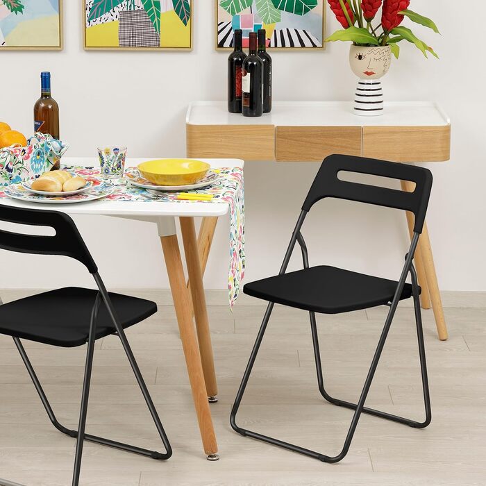 Складаний стілець Baroni Home для дому та вулиці, сталевий каркас, білий, 42x38x78 см