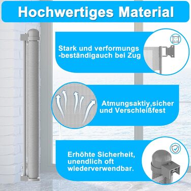Захист для воріт NAIZY Rollo 0-300см: сітка для дитячих воріт, захист від собак, ролетний тип, сірий, 300см