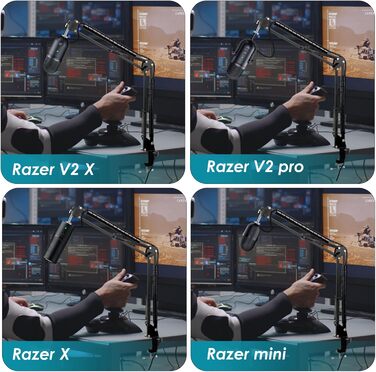 Тримач для мікрофона YOUSHARES Seiren V2 X: сумісний з Seiren Mini, V3 Mini/Chroma, Razer Seiren V2 X/Pro, Seiren X. Тримач з кабелями, стійка для стрімінгу та геймінгу