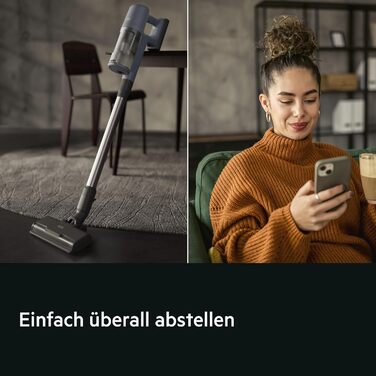 Бездротовий акумуляторний пилосос AEG 6000, 21.6V, 40 хв роботи, потужність 103 000 об/хв, серія 6000, колір блакитний