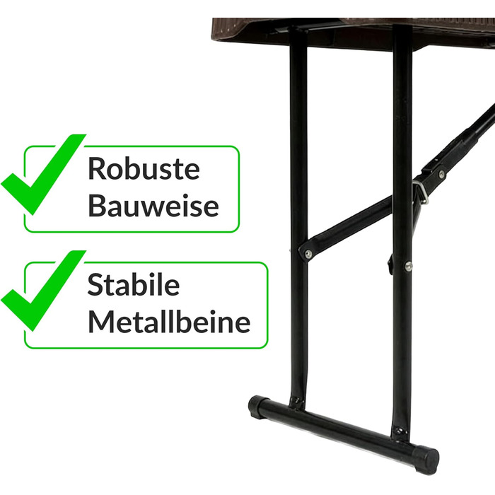 Стіл-буфет Floordirekt Buffettisch: розкладний пластиковий стіл 183x76 см з ручкою для перенесення, для саду, тераси, балкону, кемпінгу (на 6 осіб)