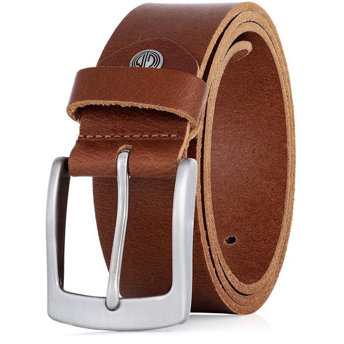 Чоловічий шкіряний ремінь Lindenmann, повноецінна шкіра, колір коньяк, ширина 40 мм, розмір 115 см, довжина 130 см, XXL