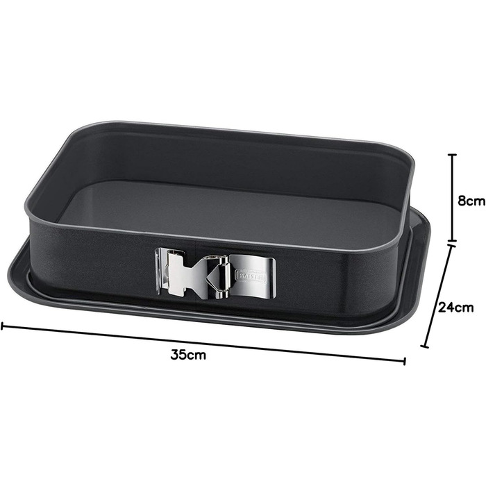 Original Kaiser La Forme Plus Springform Rectangular 35 x 24 cm, Rectangular Baking Pan, Cake Pan with Enamel Base, Cut-Resistant, Tiramisu Pan Non-Stick Coated, Cut-Resistant