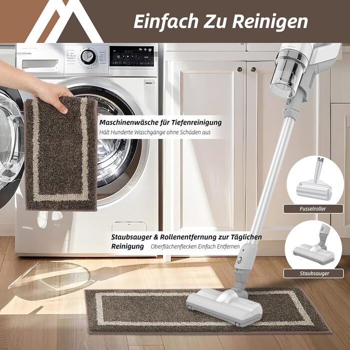 Килимок для сходин COSY HOMEER 70x22 см (15 шт.), самоклеючий, антиковзкий, для дому, машинного прання, 100% поліестер, TPE-підкладка (Коричневий, 4 шт.)