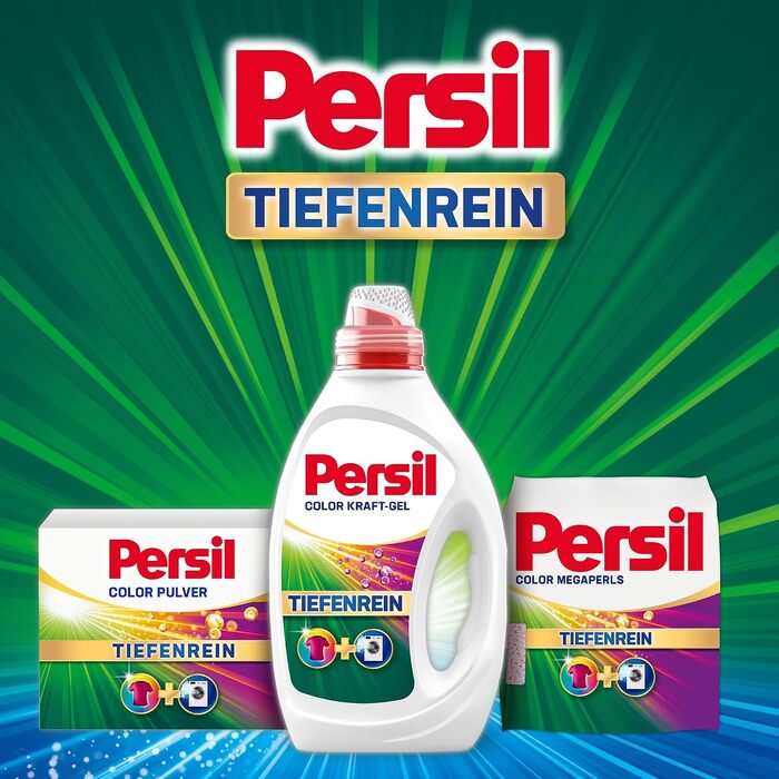 Пральний порошок Persil Color Megaperls для кольорової білизни, технологія глибокого очищення, 5 упаковок по 16 завантажень (80 прань), 20-60 °C