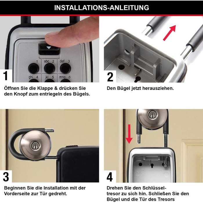 Master Lock Key Safe with Push Button - Outdoor Key Lock Box (Hinged)