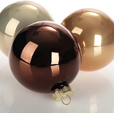 com-four® 6X Christmas Bauble - Glass Christmas Tree Baubles - Christmas Tree Decorations - Christmas Tree Ornaments - 8cm Bronze Glass Baubles